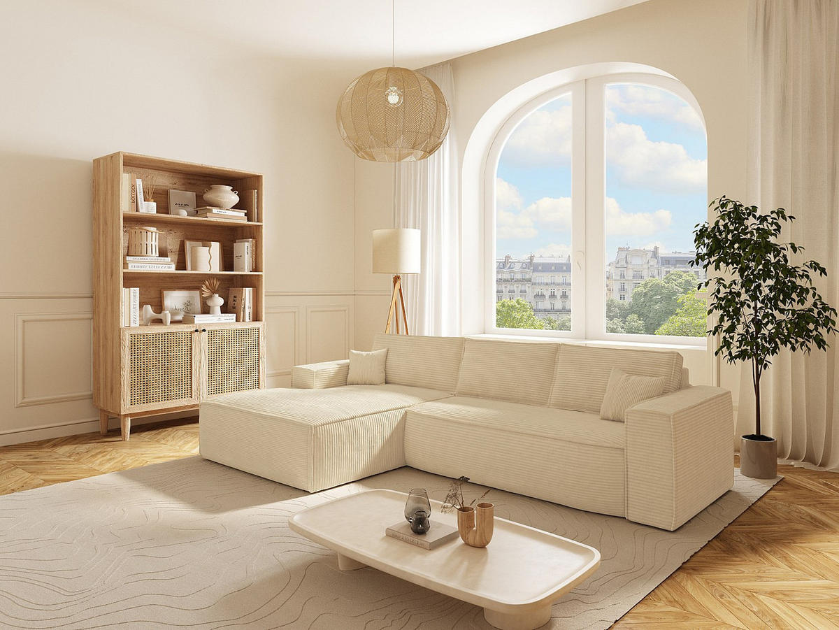 SCHLAFSOFA - 6 Personen - stoff - beige Amelia - Beige, Textil (320/80/165cm) - Vente-Unique