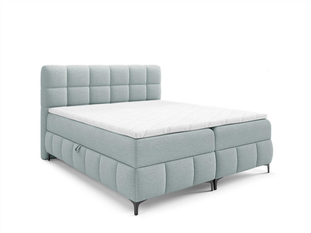 BOXBETT Sophie In Aragon - Hellblau, Holzwerkstoff/Textil (180/200cm) - Fun Möbel