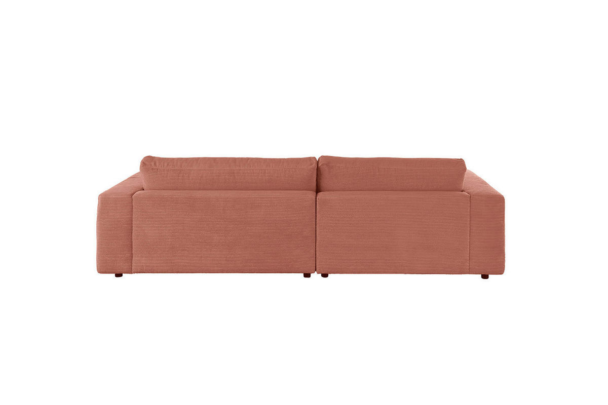ECKSOFA MADELINE Braun Cord - Dunkelbraun/Schwarz, Kunststoff/Textil (270/190cm) - KAWOLA