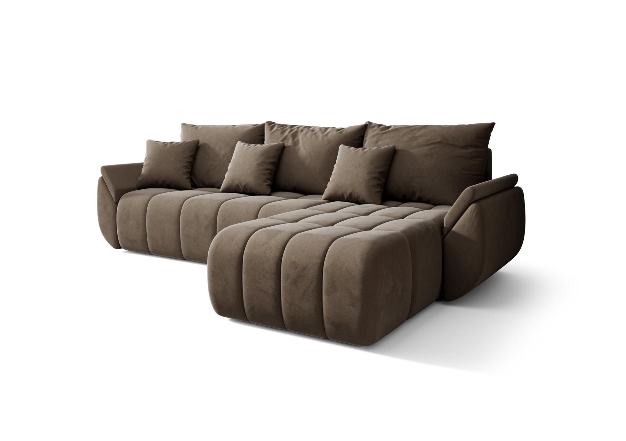 ECKSOFA Osaka - Braun, Holzwerkstoff/Textil (280/185cm) - Fun Möbel