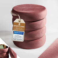 SAMTHOCKER mit Stauraum Rund – Samt Pouf Rosa (42x42x47 cm) - Rosa, Textil (42/47/42cm) - Blumtal