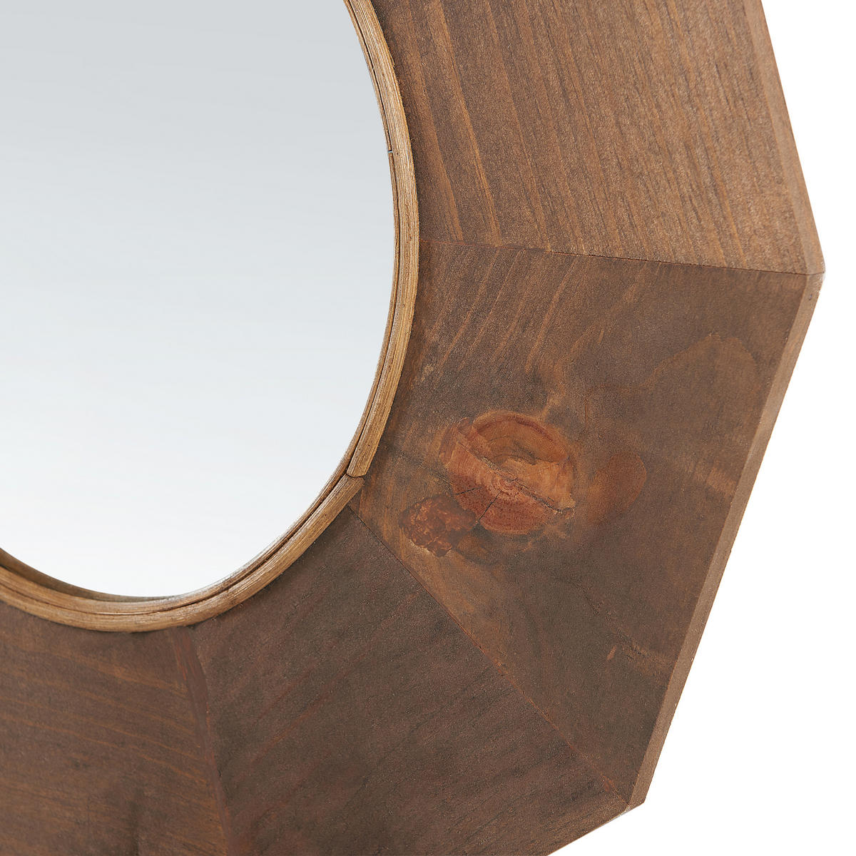 WANDSPIEGEL Holz braun 60/60 cm Asem - Braun, Holz (60/60/2cm) - Beliani