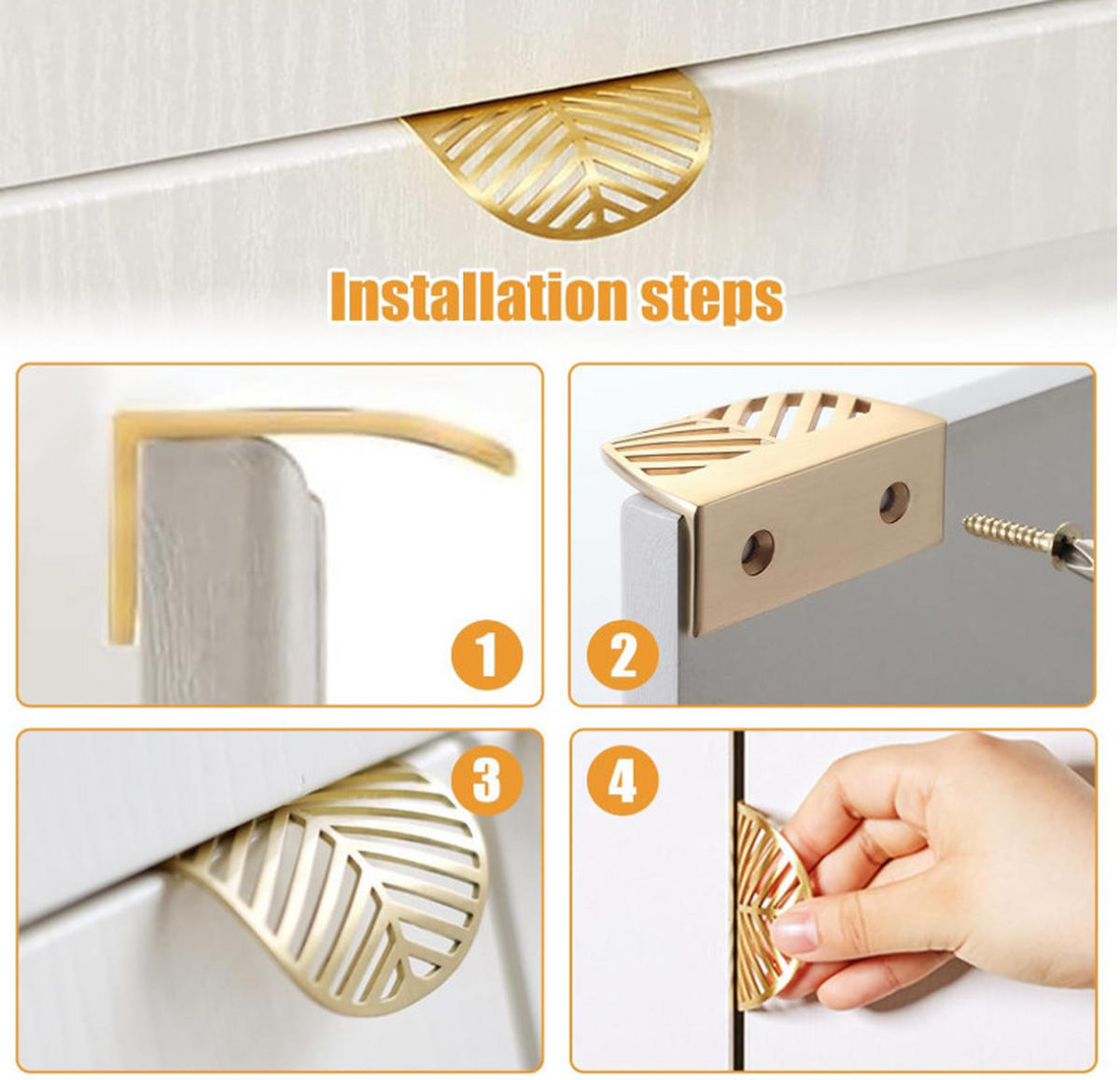 MÖBELGRIFF Gold 4er-Set - Goldfarben, Metall (2.3/4/6cm)