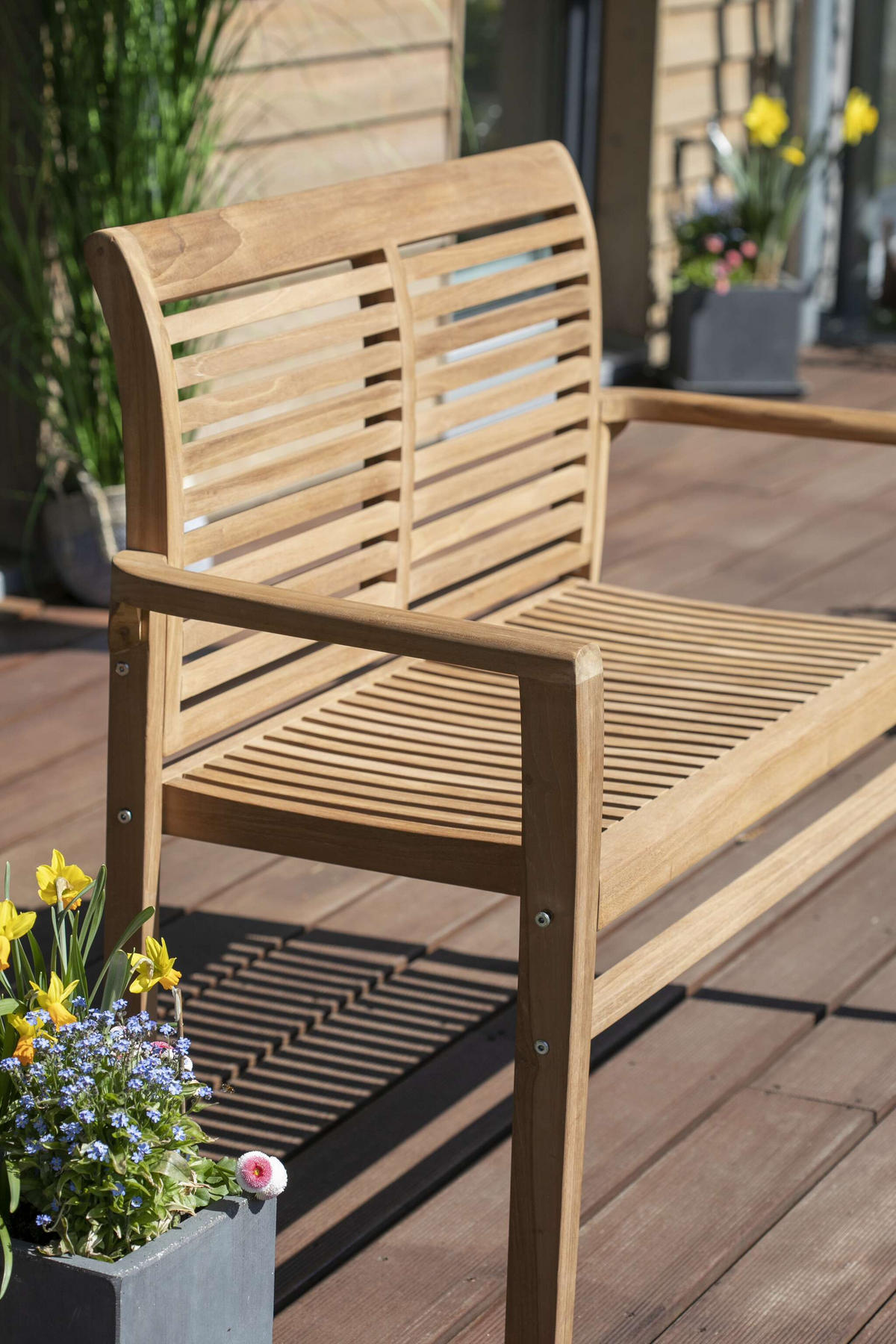 GARTENBANK Derby stapelbar - Naturfarben, Holz (120/89/48cm) - Mr. Deko