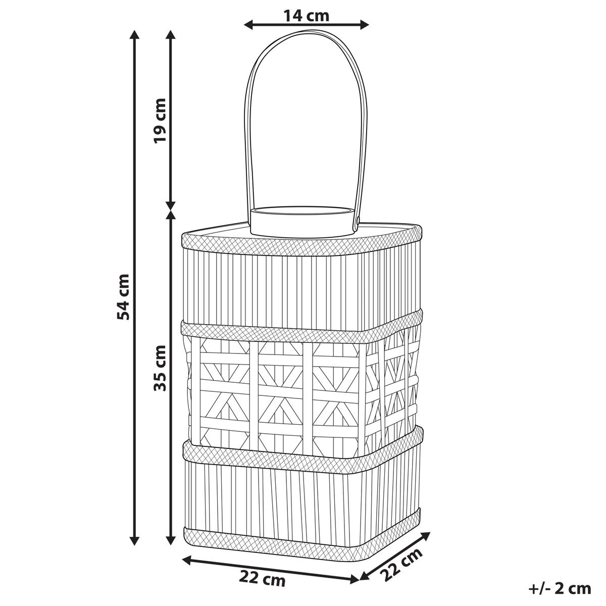LATERNE Braun Lumbis - Braun, Holz (22/35/22cm) - Beliani
