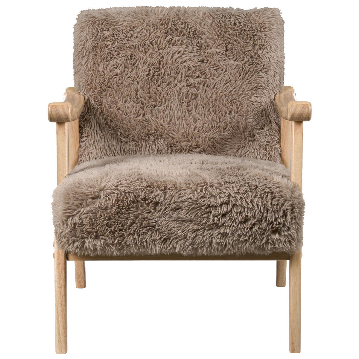 SESSEL Taupe Leknes - Taupe/Braun, Kunststoff (66/79/74cm) - Beliani