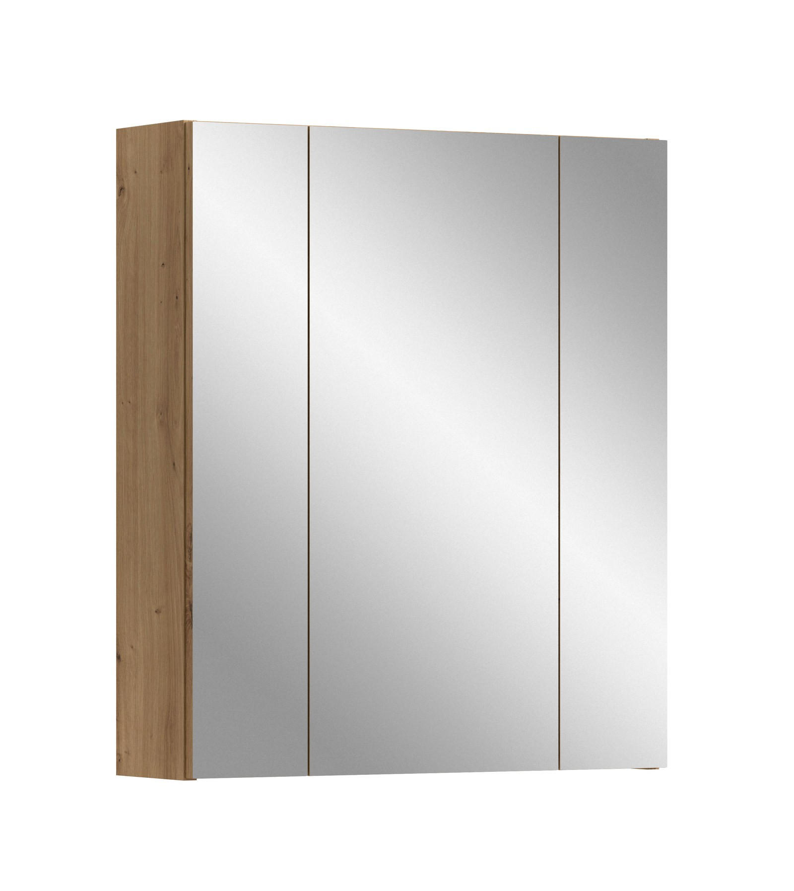 SPIEGELSCHRANK ARCTIC 60x70x18 cm Eiche-Optik mit Spiegelglas - Braun, Holzwerkstoff (60/70/18cm)