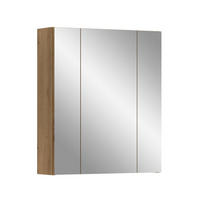 SPIEGELSCHRANK ARCTIC 60x70x18 cm Eiche-Optik mit Spiegelglas - Braun, Holzwerkstoff (60/70/18cm)
