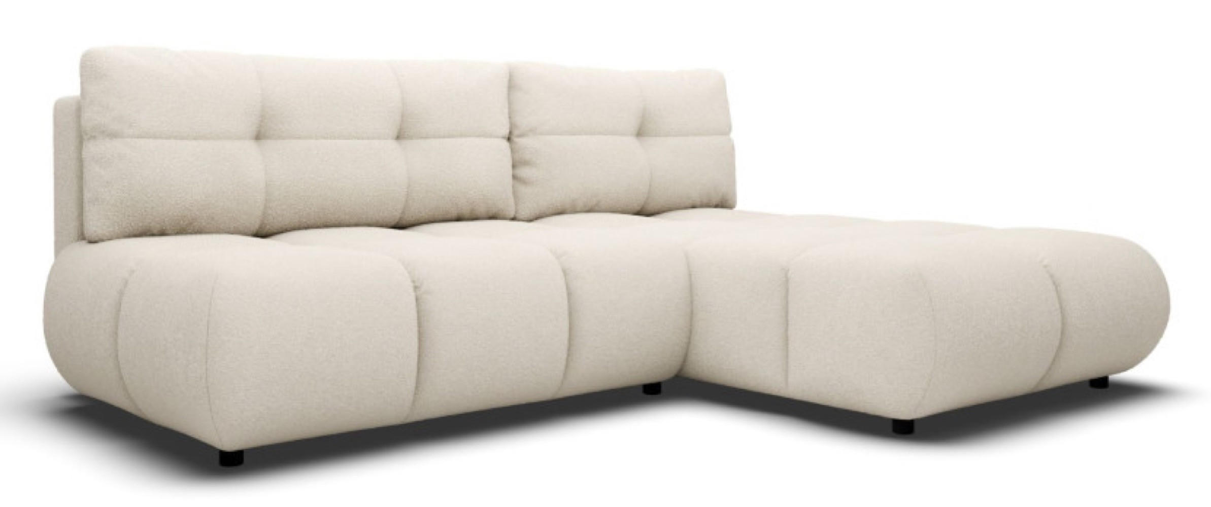 ECKSOFA Creme MILA Ausziehbar Ohne Armlehnen Rechts - Ecru/Creme, Textil (177/230cm) - Sepro Meble