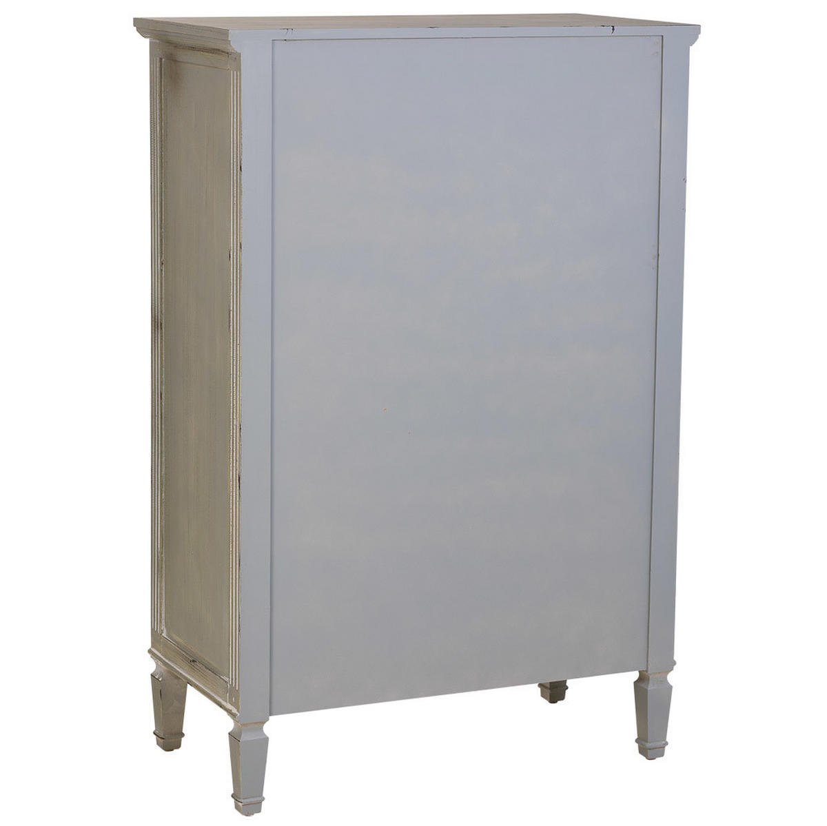 VITRINE aus Holz mit grauer Schublade 80x42x120 cm - Grau, Holz (80/120/42cm) - Wanderlust