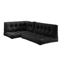 PALETTENKISSEN SET Ohio Anthrazit 5 Teile, wasserabweisend - Anthrazit, Textil (120/15/80cm) - Vicco