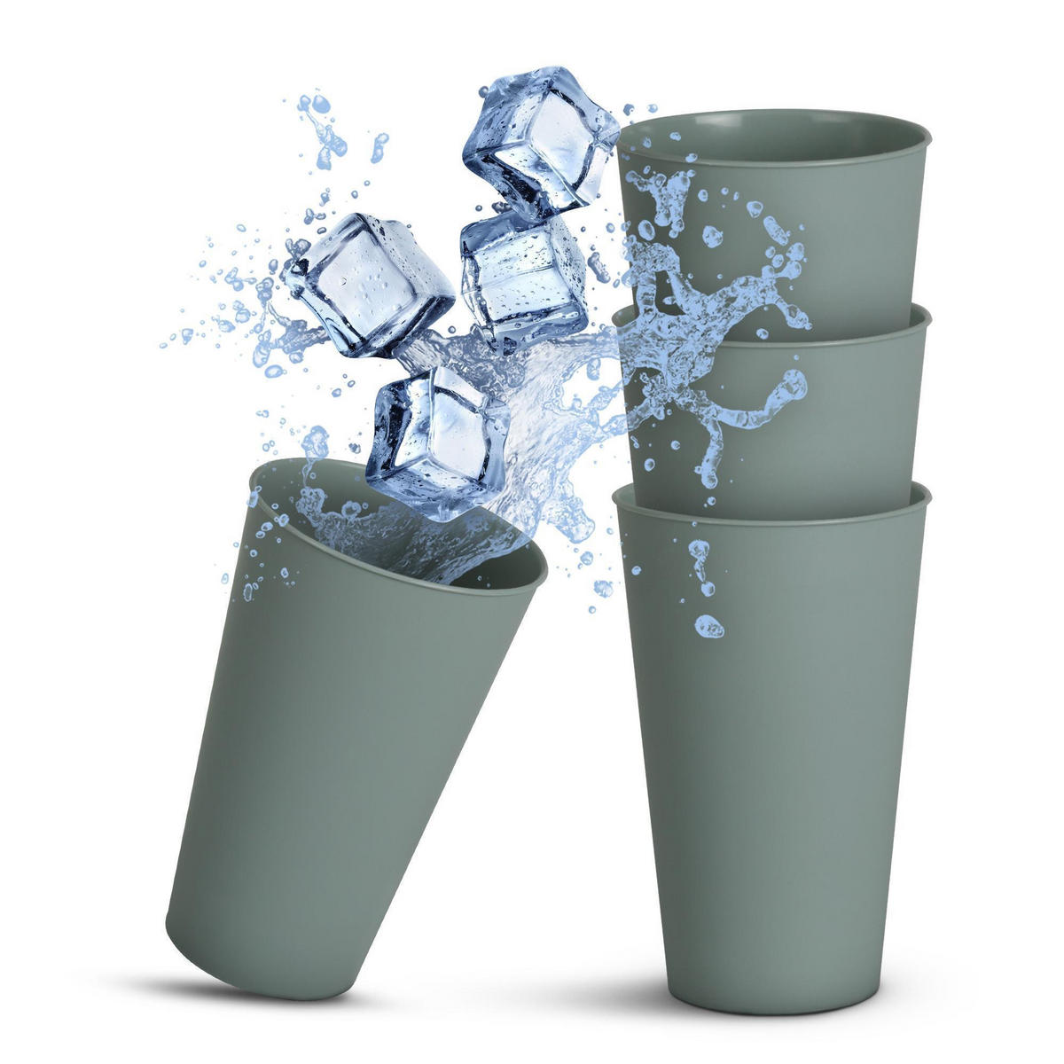 KOMBISERVICE Kunststoff Grün 28-teilig 8 Personen - Grün, Kunststoff (27/10/37cm)