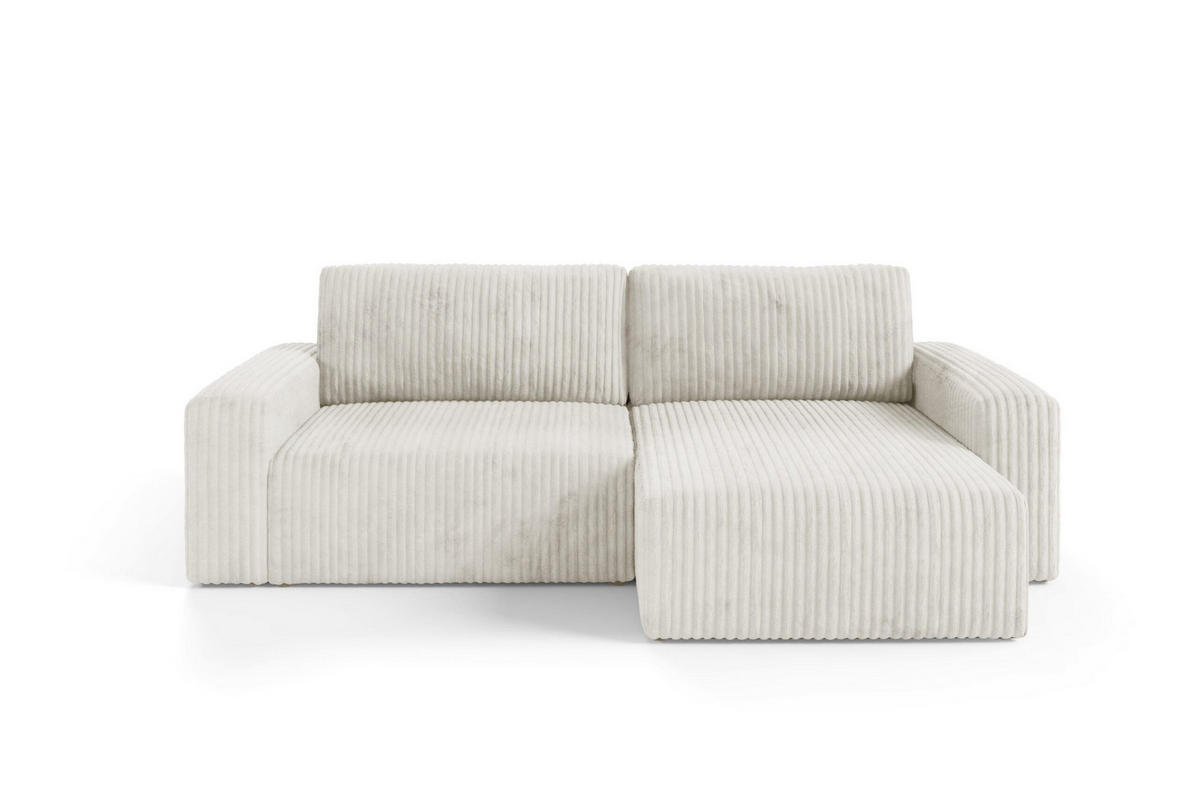 ECKSOFA mit Schlaffunktion Cord Beige - Beige, Textil (244/149cm) - Furnisell
