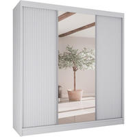 SCHWEBETÜRENSCHRANK Ramos II 200/61/215 eiche weiß - Weiß, Holzwerkstoff (200/215/61cm) - Beautysofa