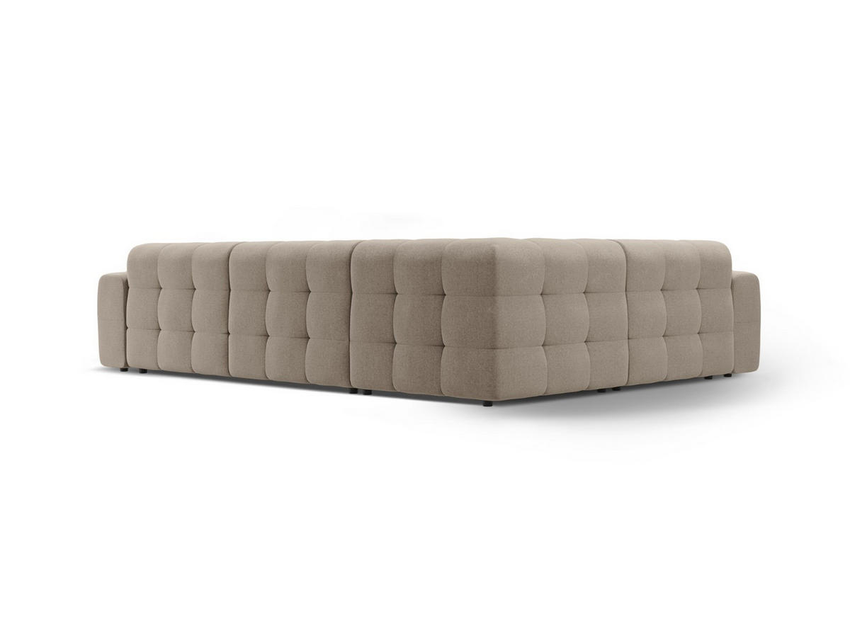 ECKSOFA links Kendal aus strukturiertem Stoff dunkelbeige 6 Sitzplätze - Mokka, Textil (231/332cm) - Micadoni