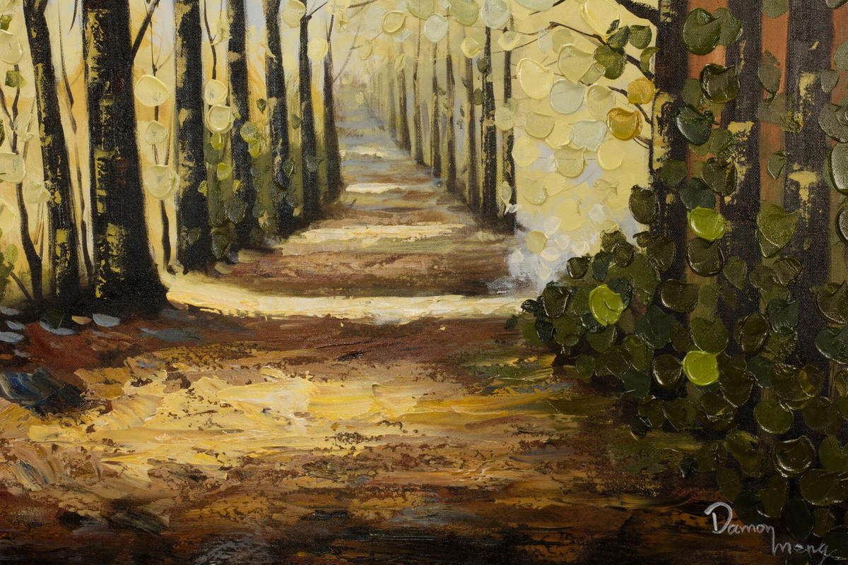 ACRYLBILD HANDGEMALT 80/80 cm - Braun/Grün, Holz/Textil (1.5/80cm) - KUNSTLOFT