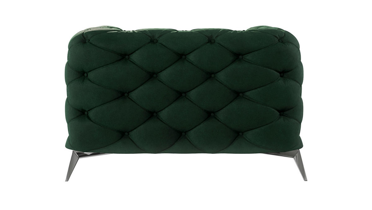 CHESTERFIELD-SESSEL Laura Flasche Grün Samt - Smaragdgrün/Silberfarben, Holz/Textil (125/75/100cm) - S-Style Möbel