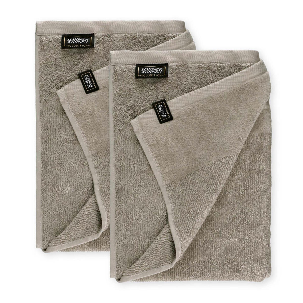 DUSCHTUCH AUS 100 % BAUMWOLLE SENSE 2ER SET - Sandfarben, Textil (70/140cm) - Schöner Wohnen