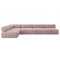 ECKSOFA modulares Sofa Samaro-L3 - 380x190x70 cm Rosa Cord - Rosa, Holzwerkstoff/Textil (380/190cm) - ALTDECOR
