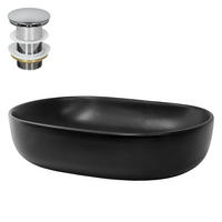 WASCHBECKEN - Schwarz, Keramik (42.5/14.5/60cm) - ML-DESIGN