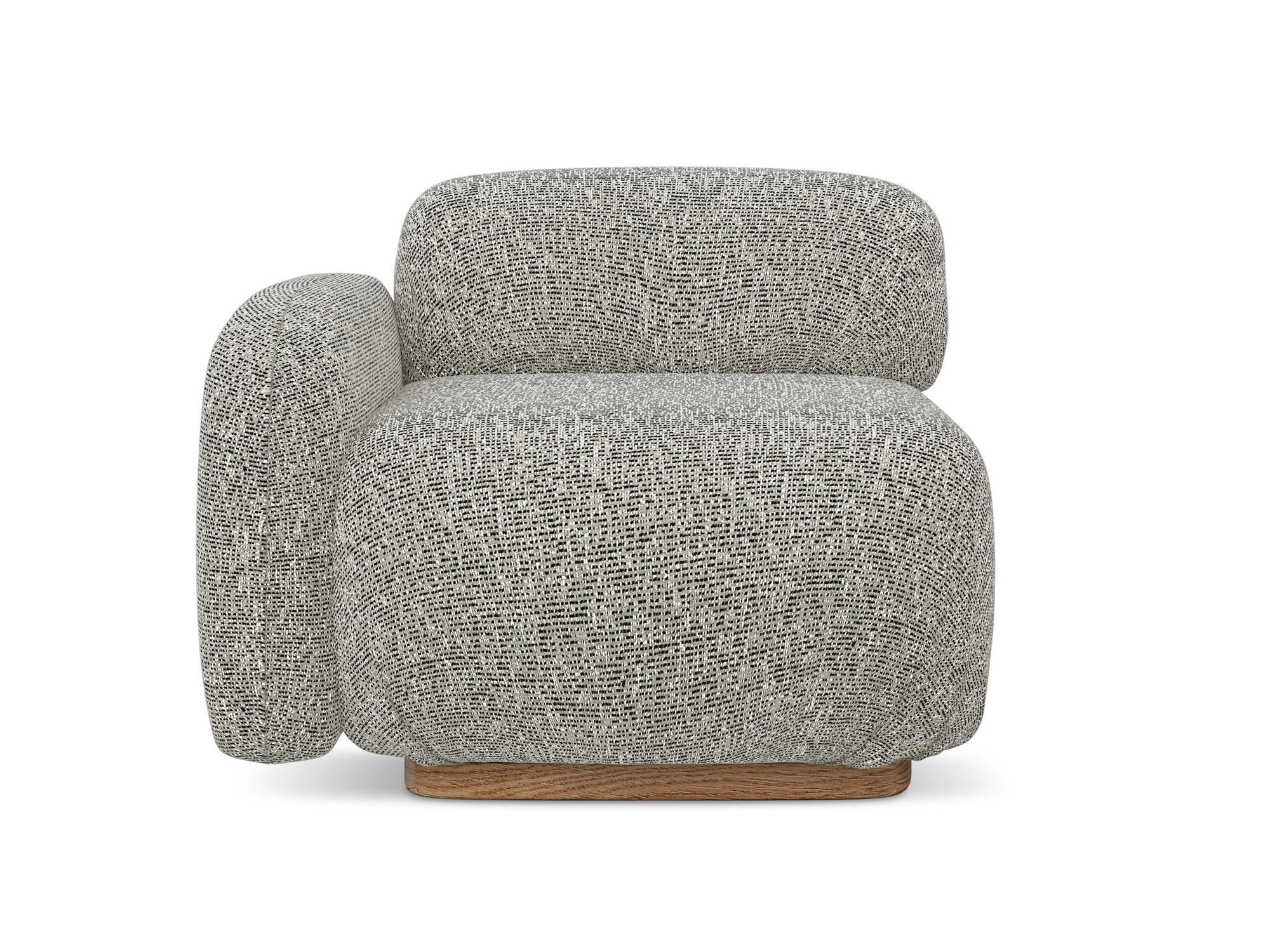 SOFAELEMENT Links Strukturstoff Stoff Beige - Beige/Braun, Holz/Textil (95/73/95cm) - Makamii