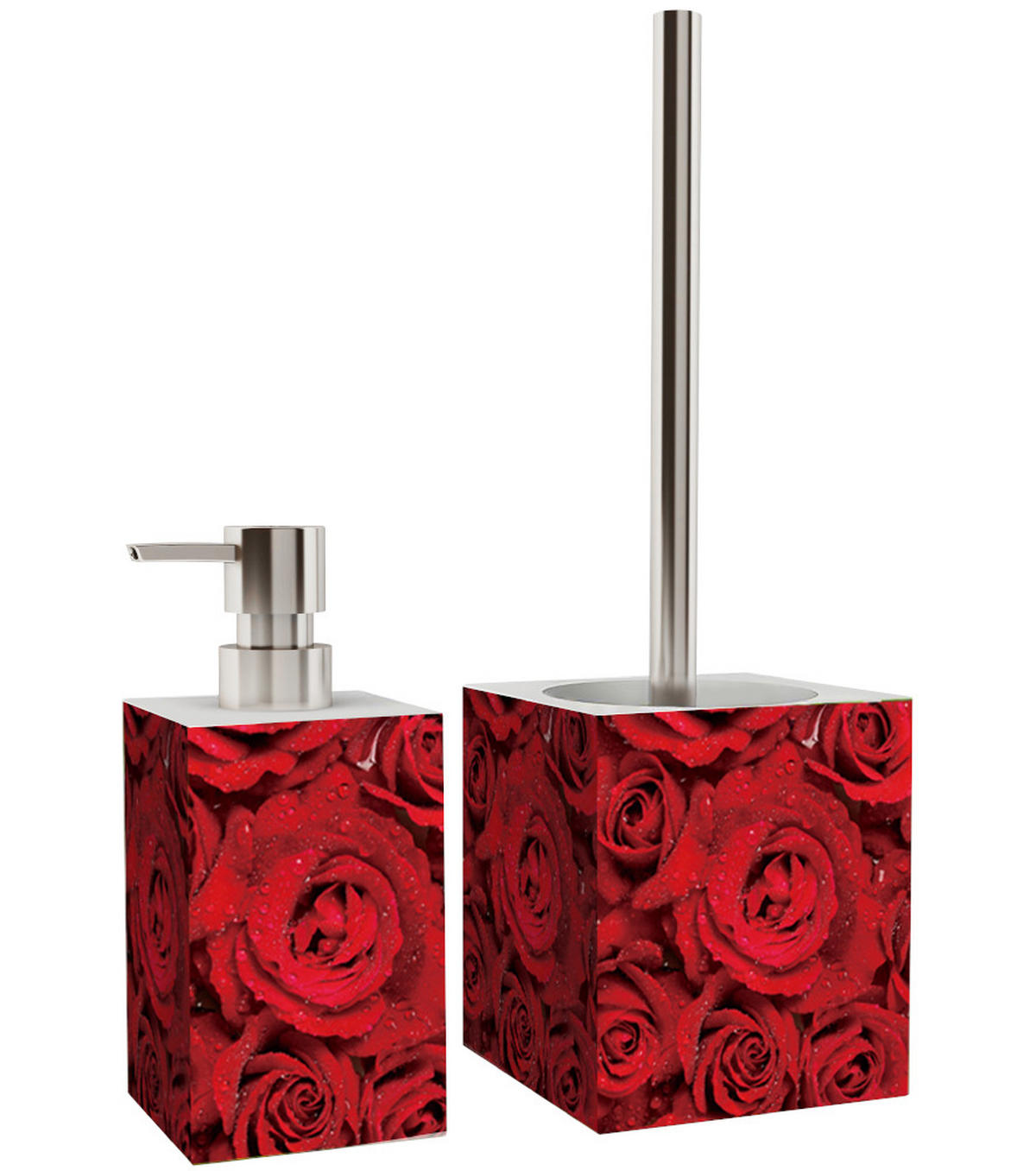 BADEZIMMER Set Rosen - Rot, Kunststoff (7/17/7cm) - Sanilo