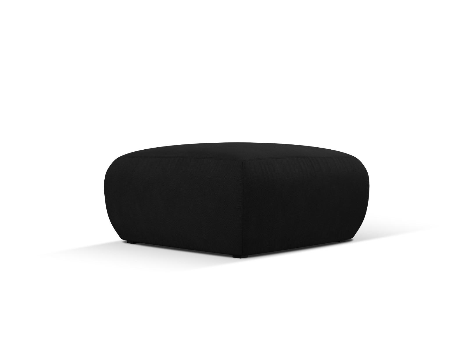 POUF Molino aus strukturiertem Stoff schwarz - Schwarz, Textil (75/36/75cm) - Micadoni