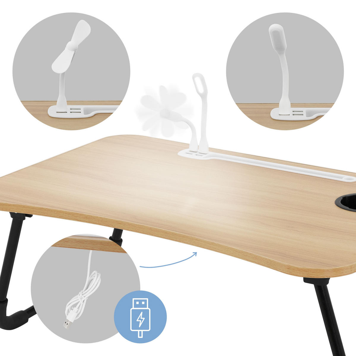 LAPTOPTISCH - Braun, Holzwerkstoff (60/40/25cm) - ML-DESIGN