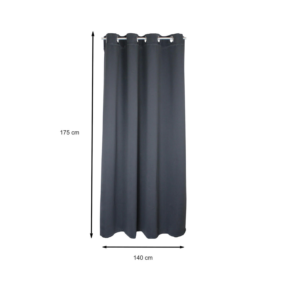 VERDUNKELUNGSVORHANG Ösen 140/175 cm Anthrazit - Anthrazit, Textil (140/175cm) - TiborTex