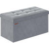 SITZHOCKER Monica - Hellgrau, Textil (38/38/76cm) - SONGMICS