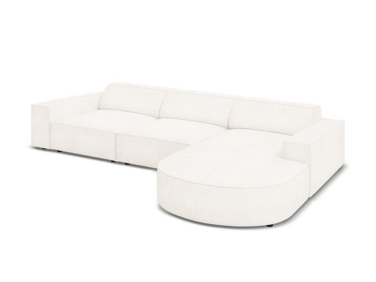 ECKSOFA rechts Jodie aus Boucle beige 4 Sitzplätze - Beige, Textil (166/284cm) - Micadoni