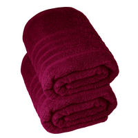 BADETUCH London Kirsch Rot 2er Set 100x150 - Kirschrot, Textil (100/150cm) - Lashuma
