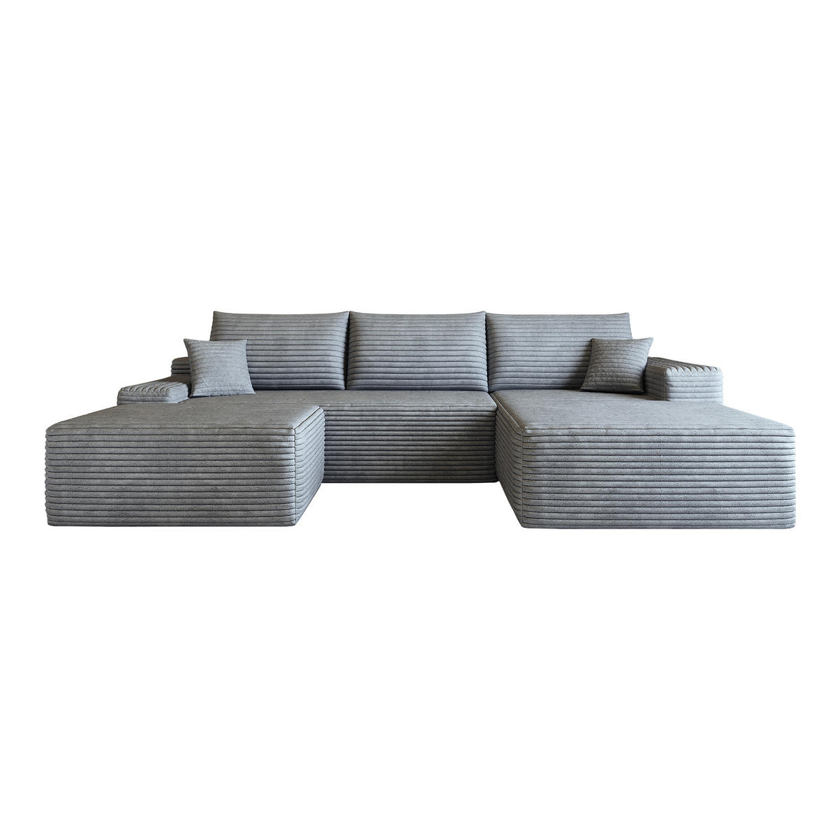 WOHNLANDSCHAFT DE-34857 U-Form 2-Sitzer Chaiselongue rechts Grau - Grau, Textil (175/83/270cm) - ComfortXL
