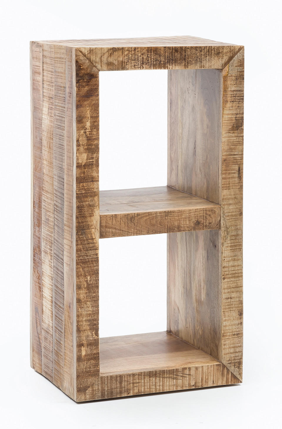 REGAL Massivholz Mango Cubeform Vintage EWA, Beige 45x35x90 cm - Beige, Holz (45/90/35cm) - KADIMA DESIGN