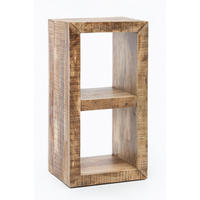 REGAL Massivholz Mango Cubeform Vintage EWA, Beige 45x35x90 cm - Beige, Holz (45/90/35cm) - KADIMA DESIGN