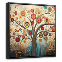 LEINWAND Bilder mit Rahmen - Baum - Baum des Lebens - Farbe - 20x20 - Braun, Textil (20/20cm) - MuchoWow