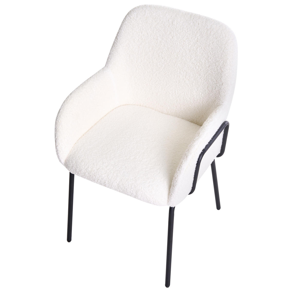 JÍDELNÍ ŽIDLE Bouclé Krémově bílá Algona - krémová, textil (50/84/67cm) - Beliani