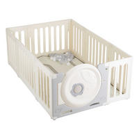 LAUFSTALL Cubby Land beige 180 x 114 cm, Laufgitter, Spielmatte, 50 Bälle, Tür, einfache Montage - Beige, Kunststoff (114/63/180cm) - Moni