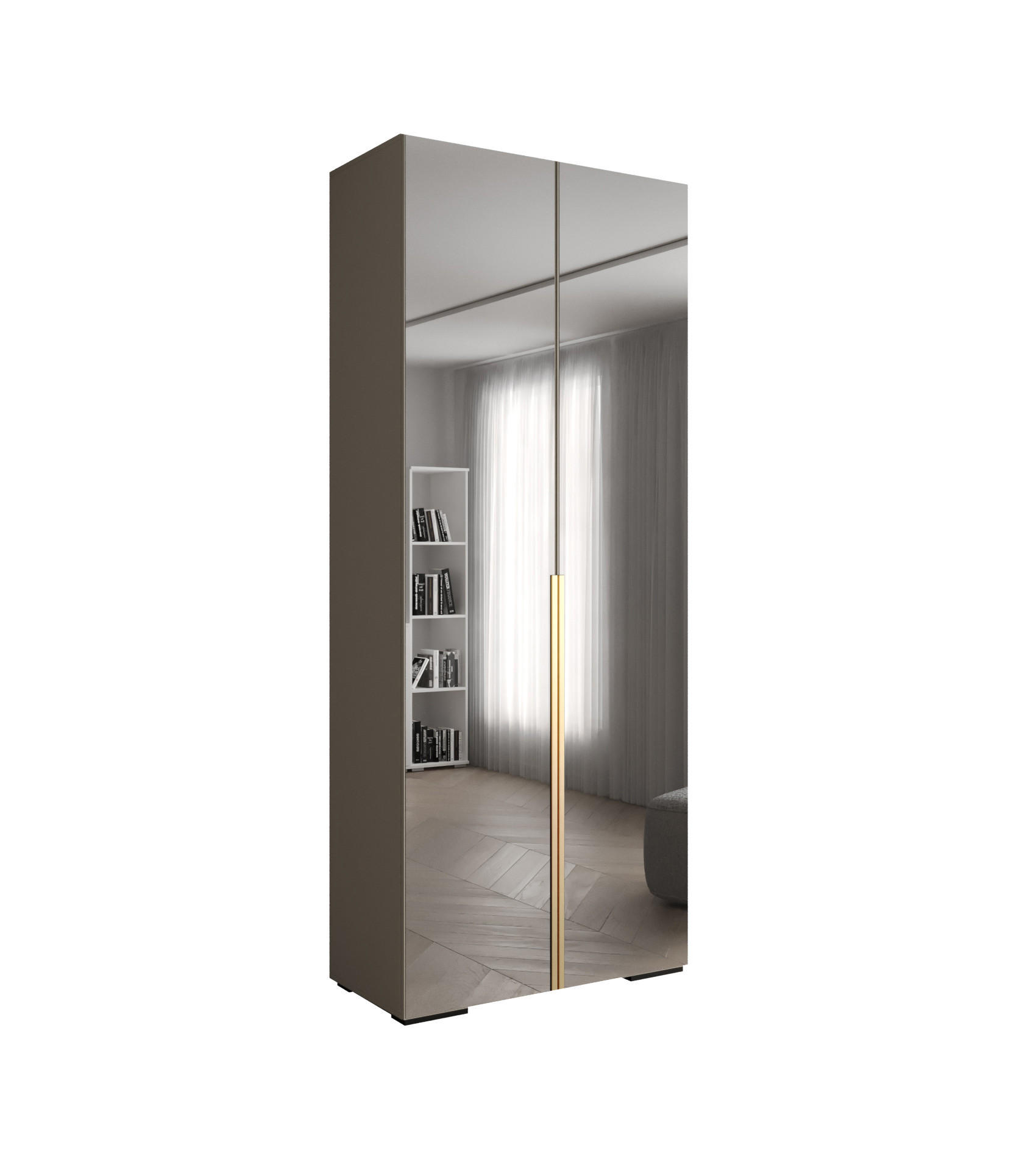 DREHTÜRENSCHRANK 236.7/100/47 2-türig - Kaschmir/Goldfarben, Holz/Metall (100/236.7/47cm) - Abiks Möbel