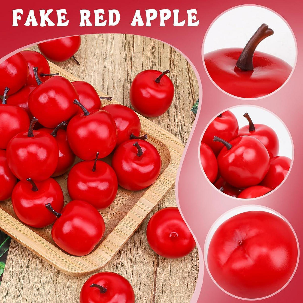 KÜNSTLICHE Äpfel 27-teiliges Set Rot - Rot, Kunststoff (9.8cm)