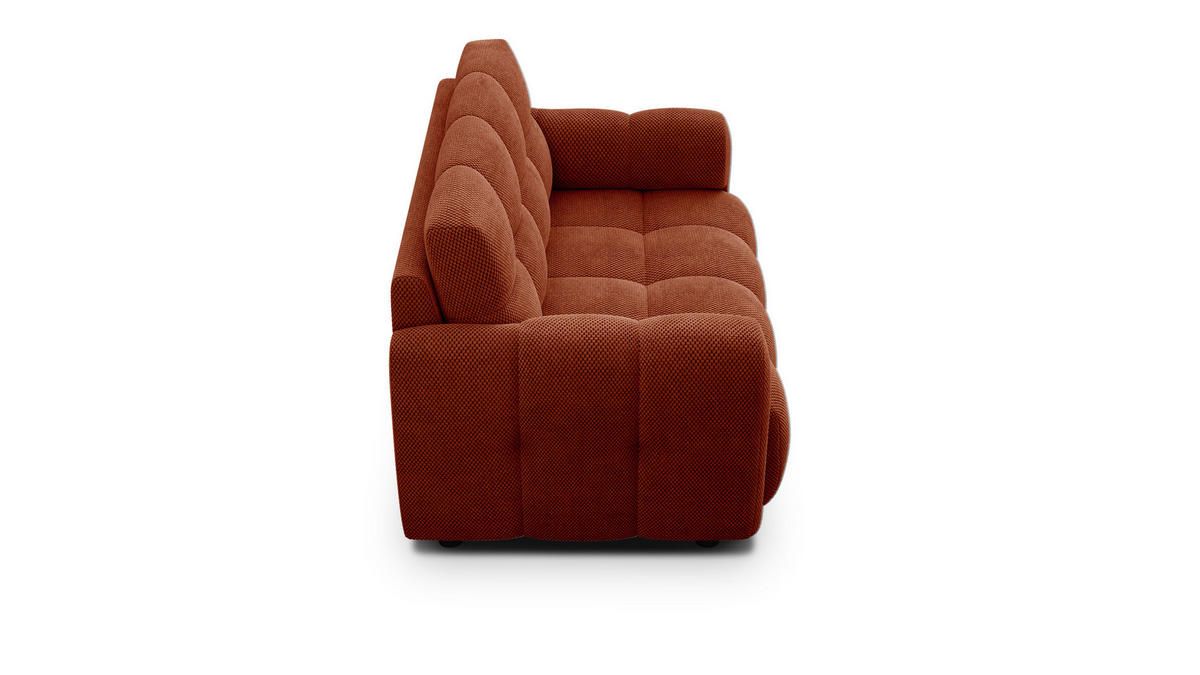 SOFA MELLOW 2-Sitzer, dunkelorange - Dunkelorange/Schwarz, Holz/Textil (153/87/98cm) - Courtois Laville
