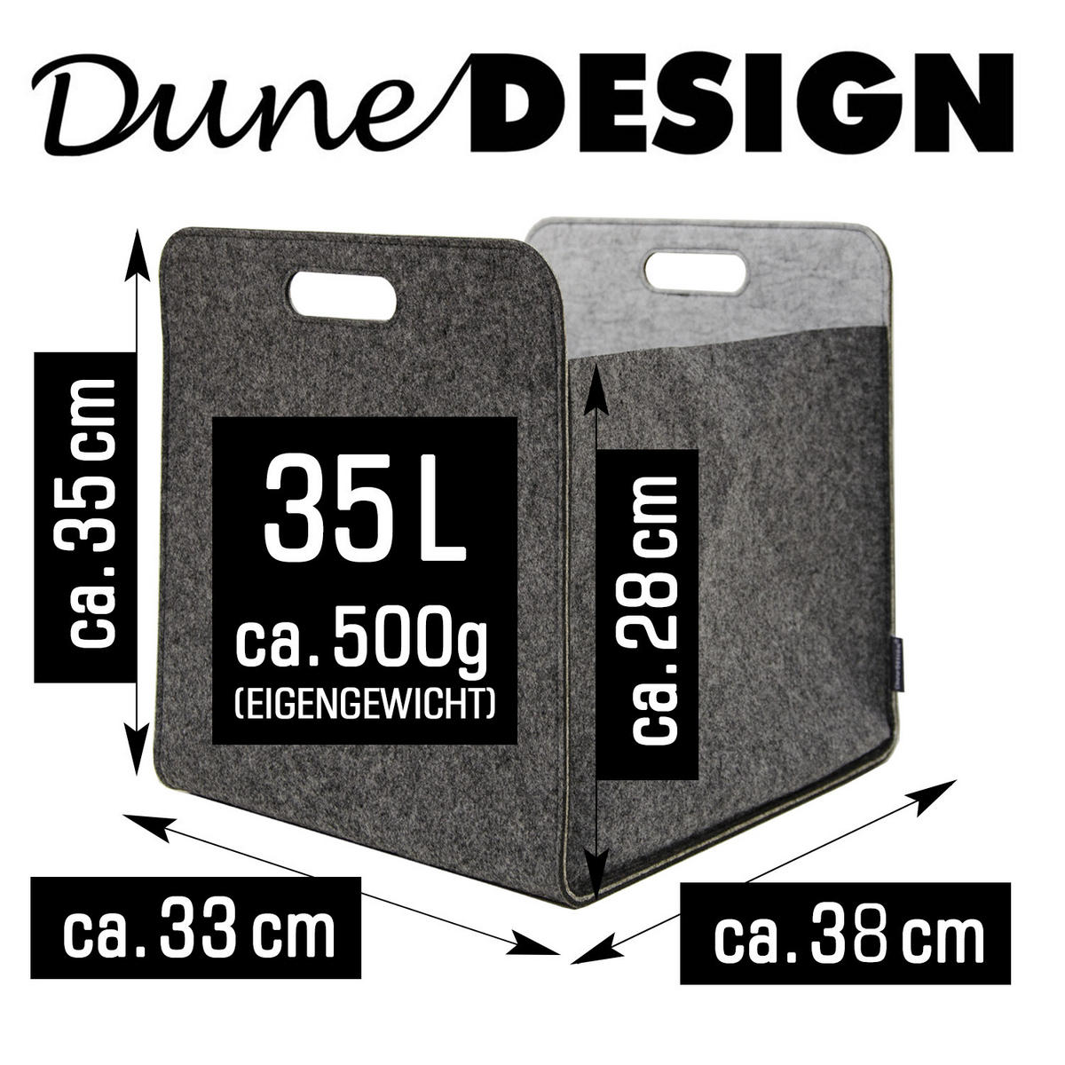 AUFBEWAHRUNGBOX 4er Set 33/38, grau - Grau, Kunststoff (33/33/38cm) - Dunedesign