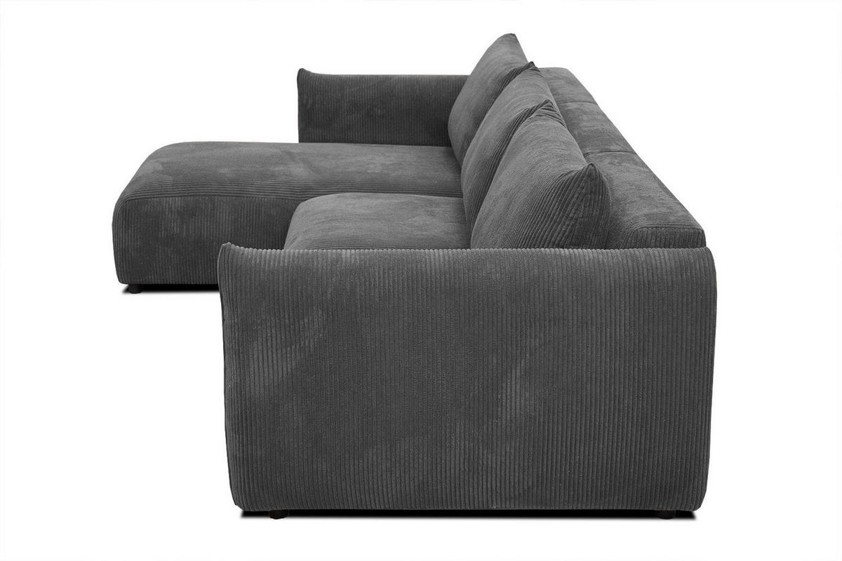 ECKSOFA TAUER 5-Sitzer, dunkelgrau - Dunkelgrau/Schwarz, Holzwerkstoff/Kunststoff (173/294cm) - Courtois Laville