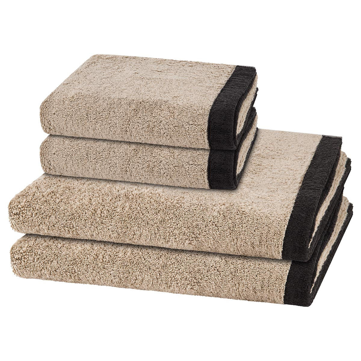 FROTTIERSET Lifestyle Splash 4-teilig - Beige, Textil (50/100cm) - Cawö