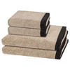 FROTTIERSET Lifestyle Splash 4-teilig - Beige, Textil (50/100cm) - Cawö