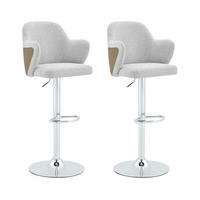BARHOCKER-SET 2-teilig höhenverstellbar mit 360°-Drehfunktion und Armlehnen - Grau, Textil (37.6/118/45cm) - MIVRAY