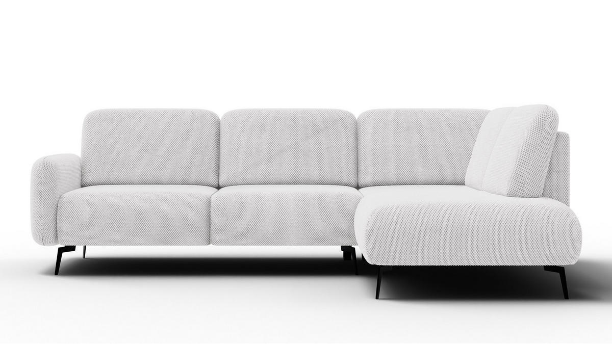 ECKSOFA FEBE 5-Sitzer rechts, creme - Creme/Schwarz, Holz/Textil (271/190cm) - Courtois Laville