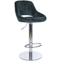 BARHOCKER Samt Dunkelgrau - Chromfarben/Dunkelgrau, Textil/Metall (47/83/48cm) - CLP