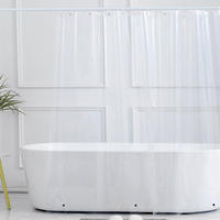 DUSCHVORHANG transparent mit Ringen wasserdicht schimmelresistent mit Magneten für Badezimmer - Transparent, Kunststoff (200/180cm) - MCBOSON