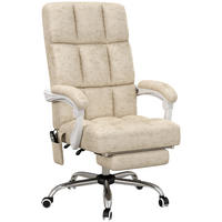 BÜROSTUHL mit Vibrationsmassage Ergonomischer Schreibtischstuhl mit Wärmfunktion - Beige, Kunststoff (74/118/64cm) - Vinsetto